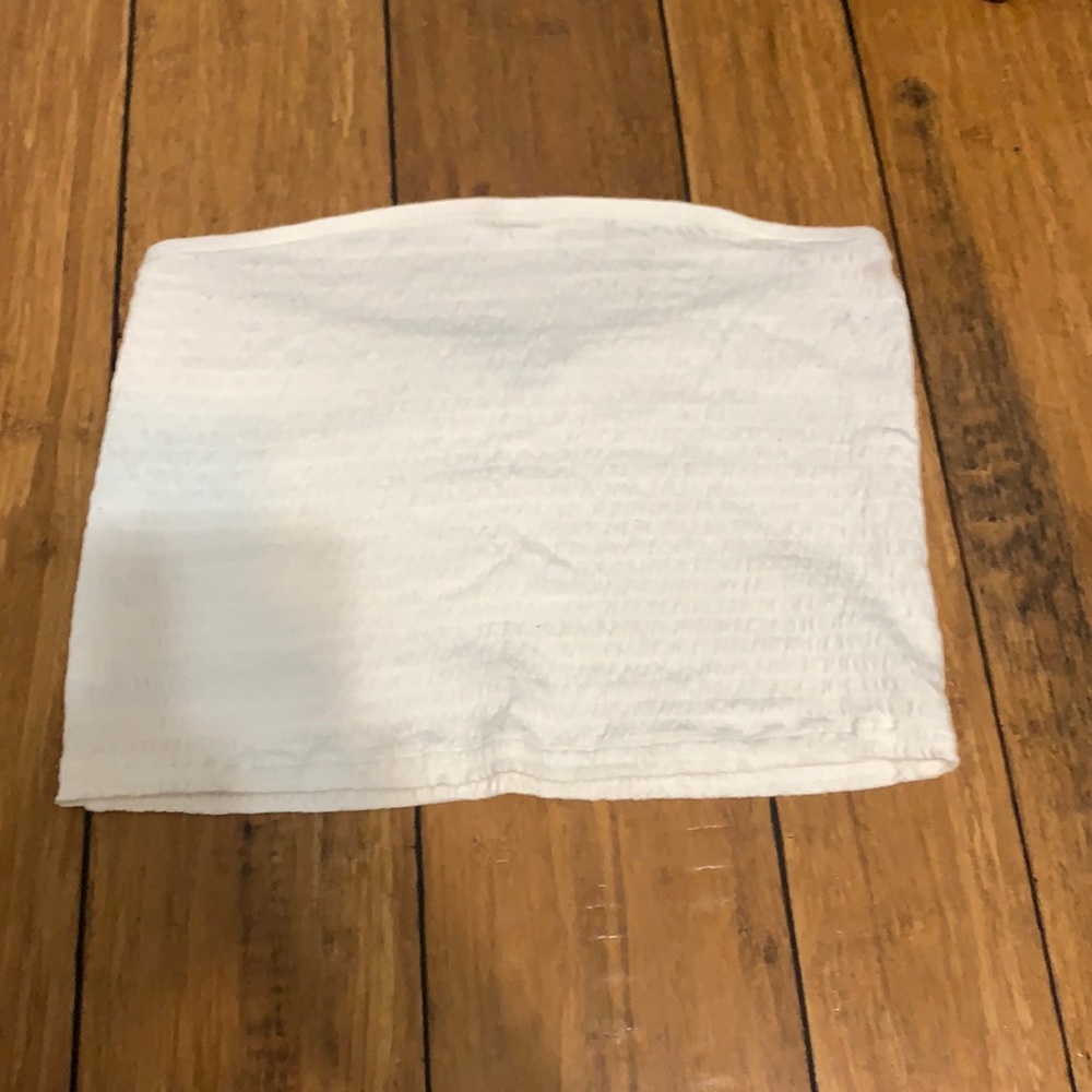 American Eagle white scrunched tube top